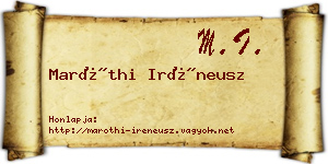 Maróthi Iréneusz névjegykártya